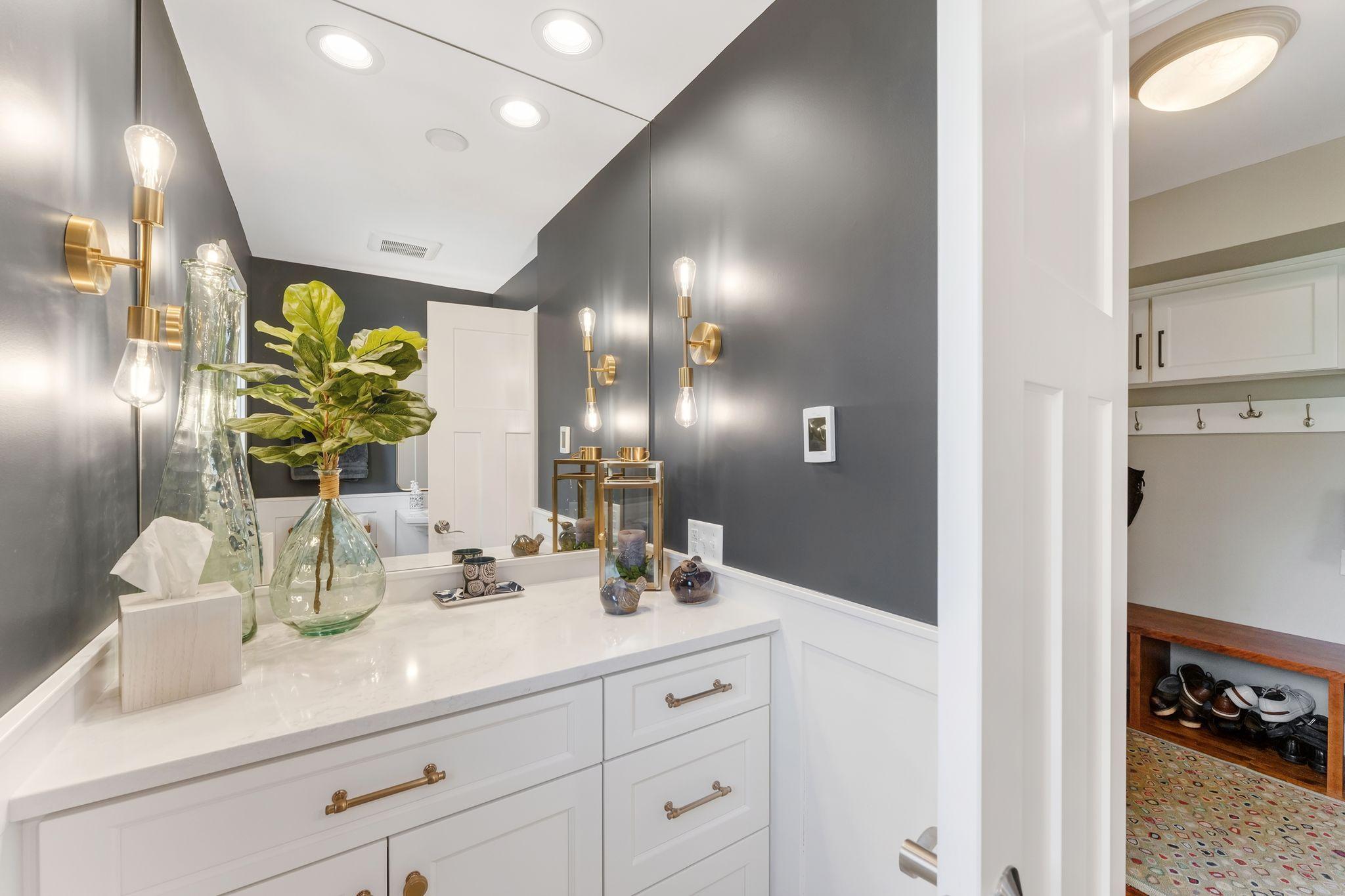 The powder bath vanity you didn't know you needed and your guests will LOVE