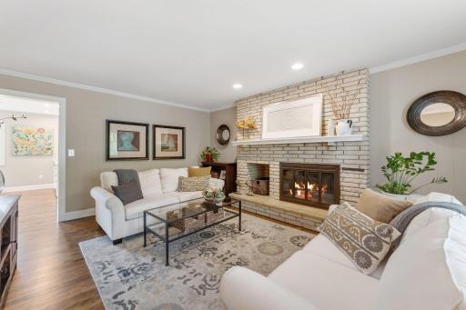 Enjoy a good book or your favorite show in front of the fireplace.