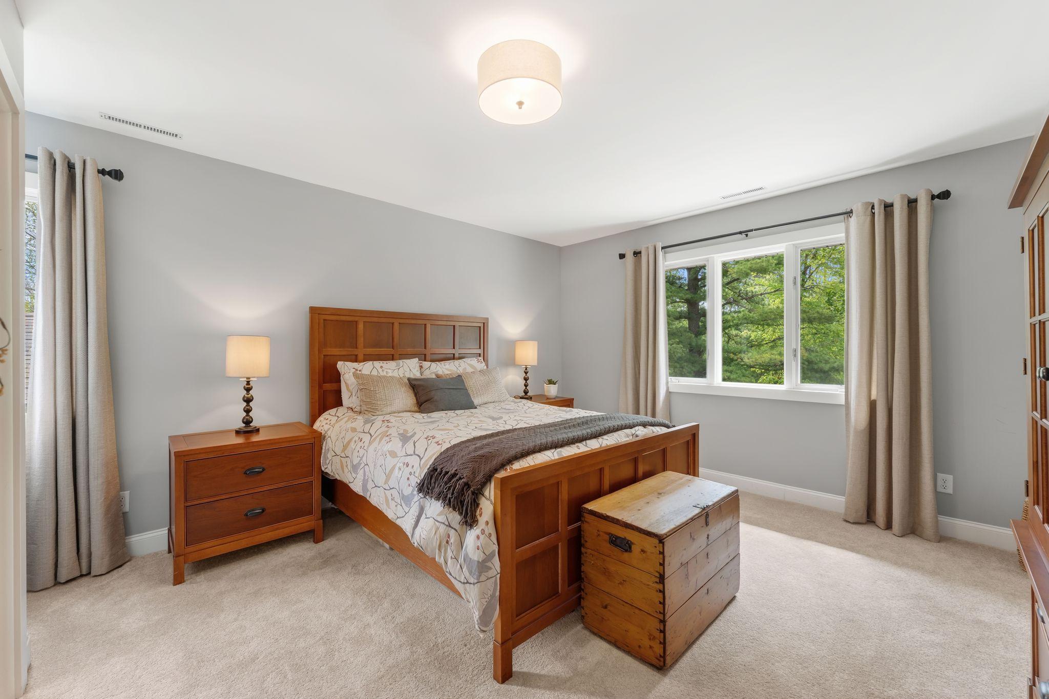 Bedroom 3 is large enough for Queen bed and features a built in desk/vanity.