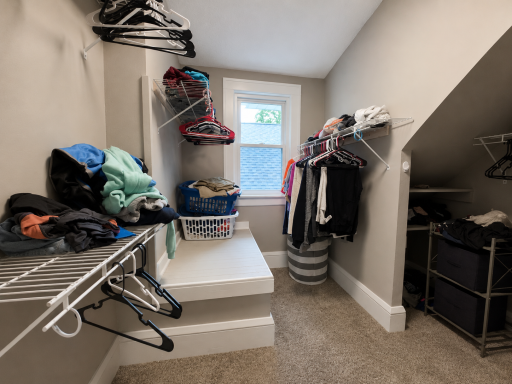 Large hidden 2nd closet behind the mirror door. -AI edited
