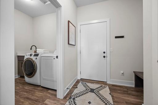 From the laundry room you can enter the mudroom