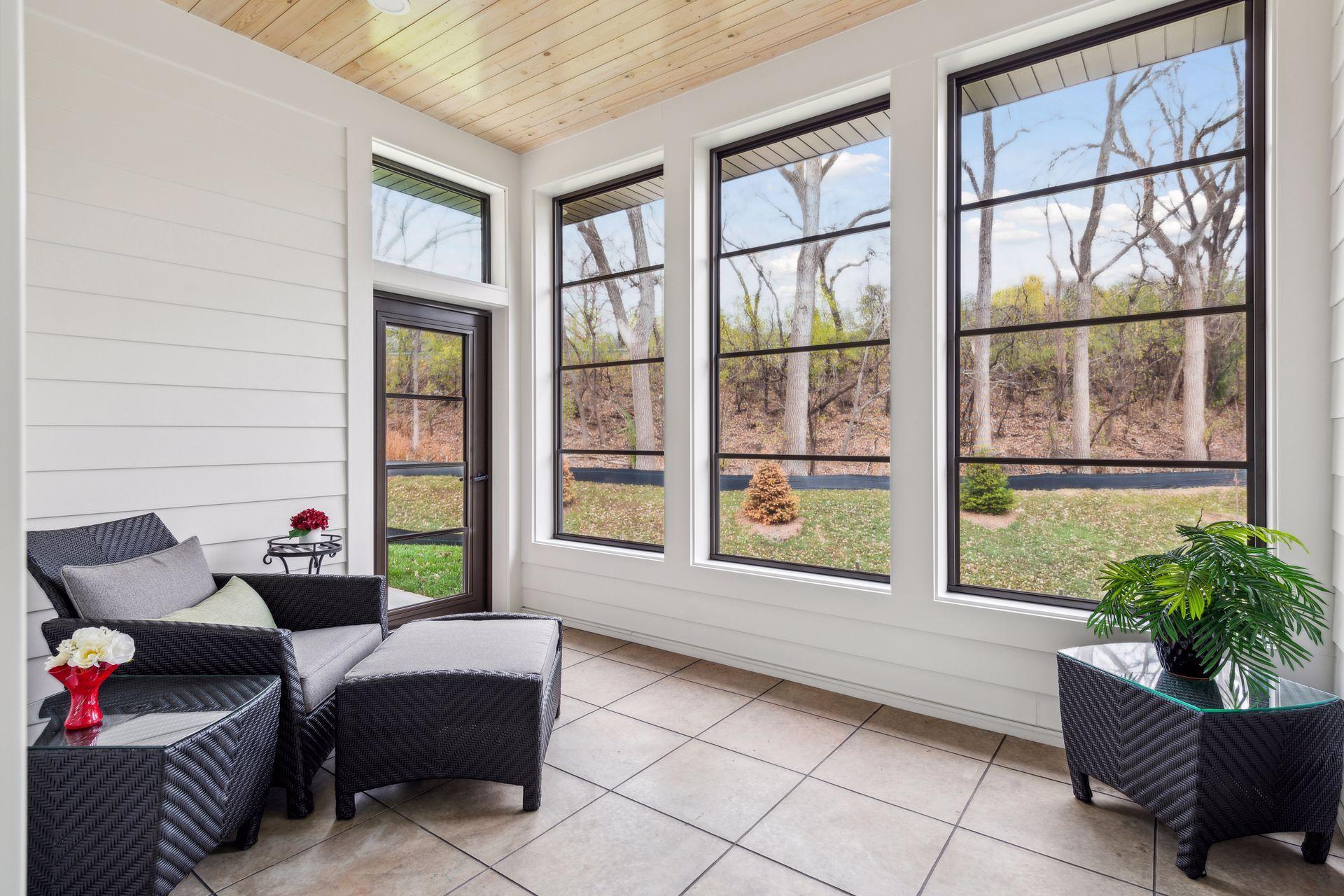 Screened porch on back of house