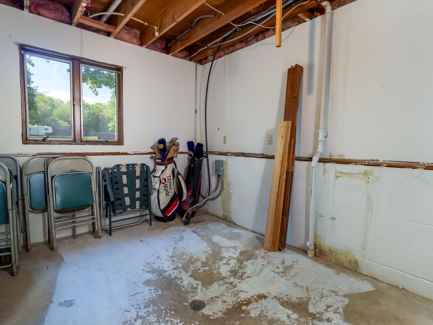 Lower level storage room.