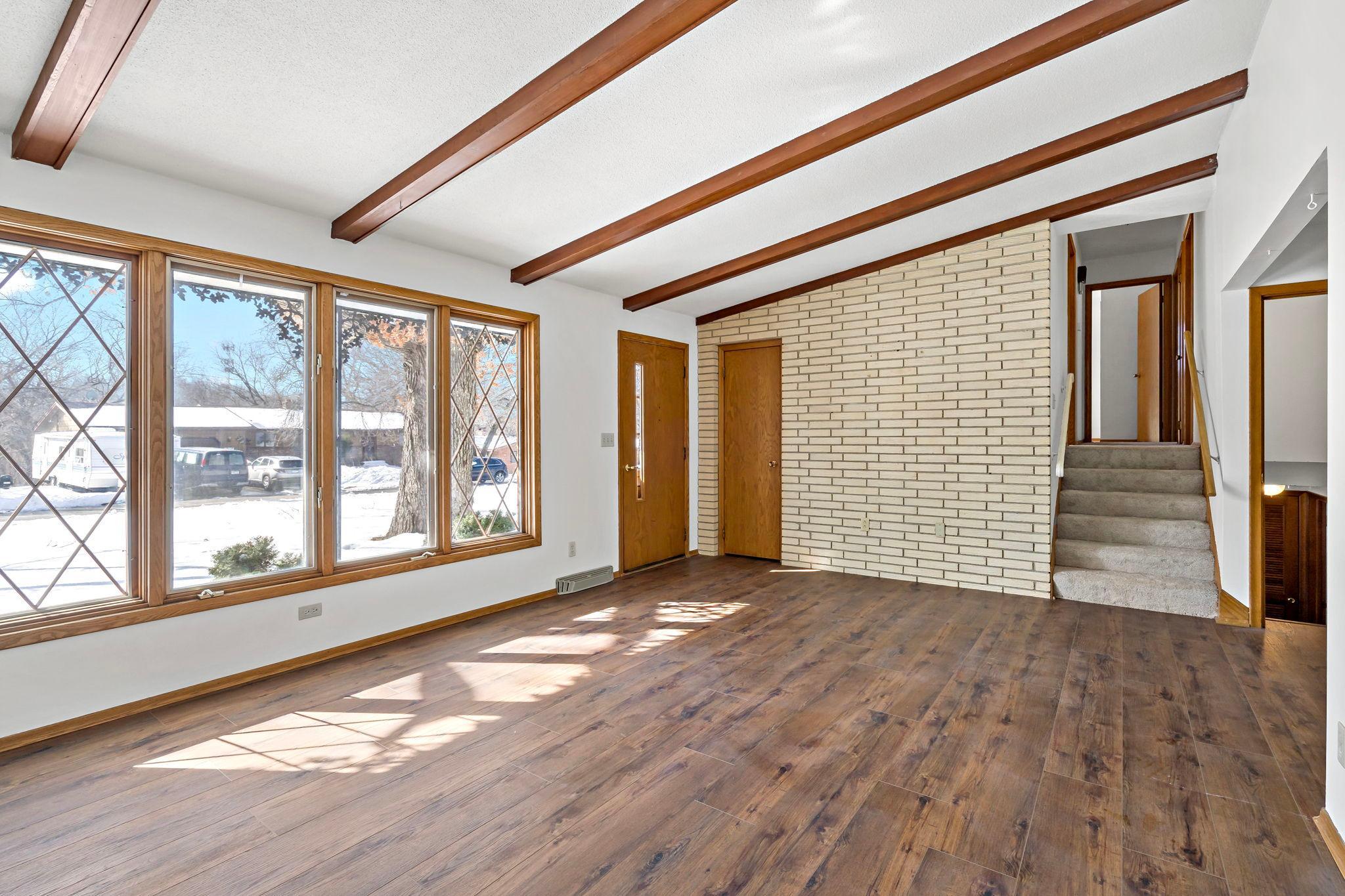 Large picture window faces southeast.