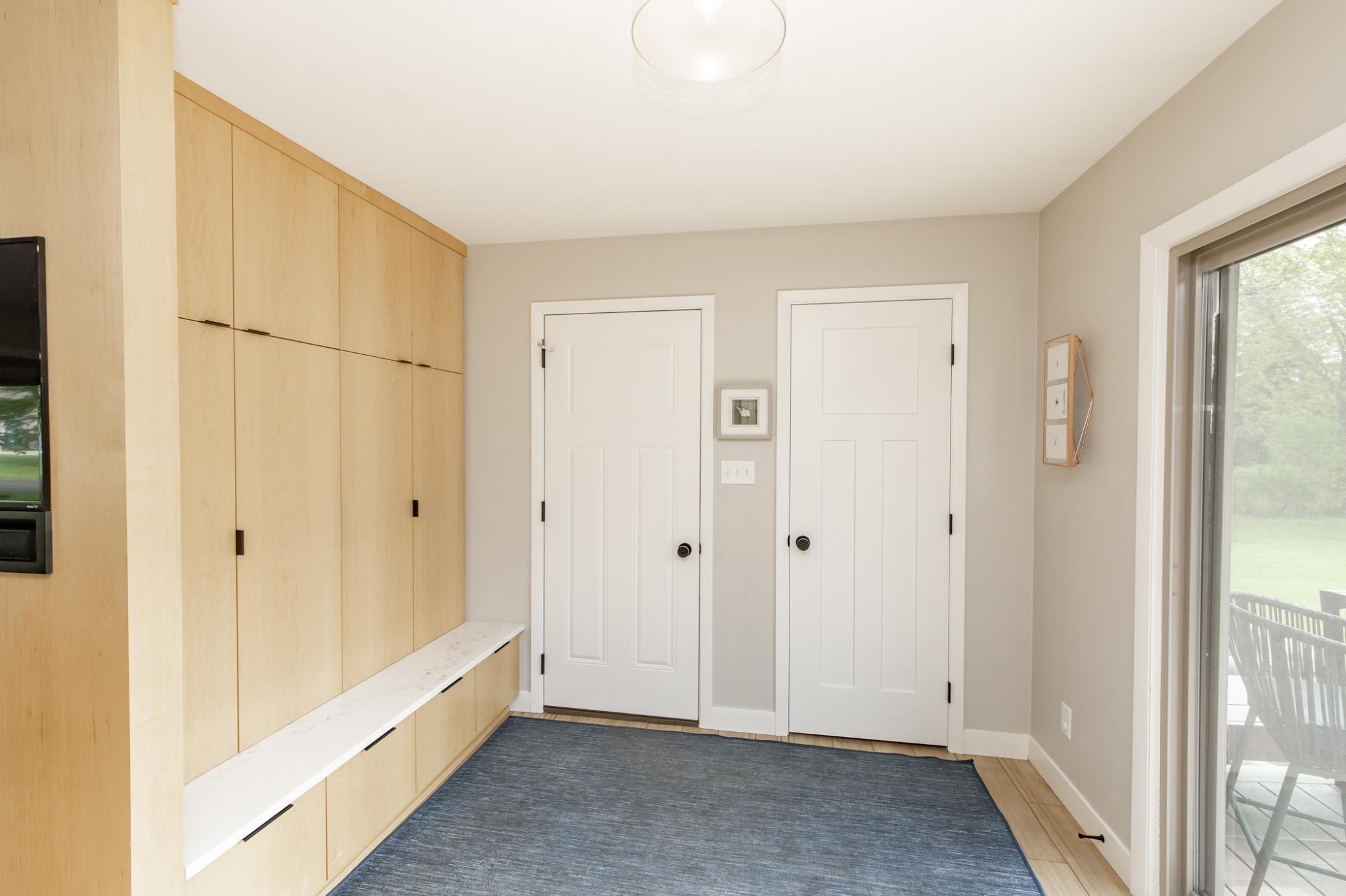 Mudroom w/ custom shelving