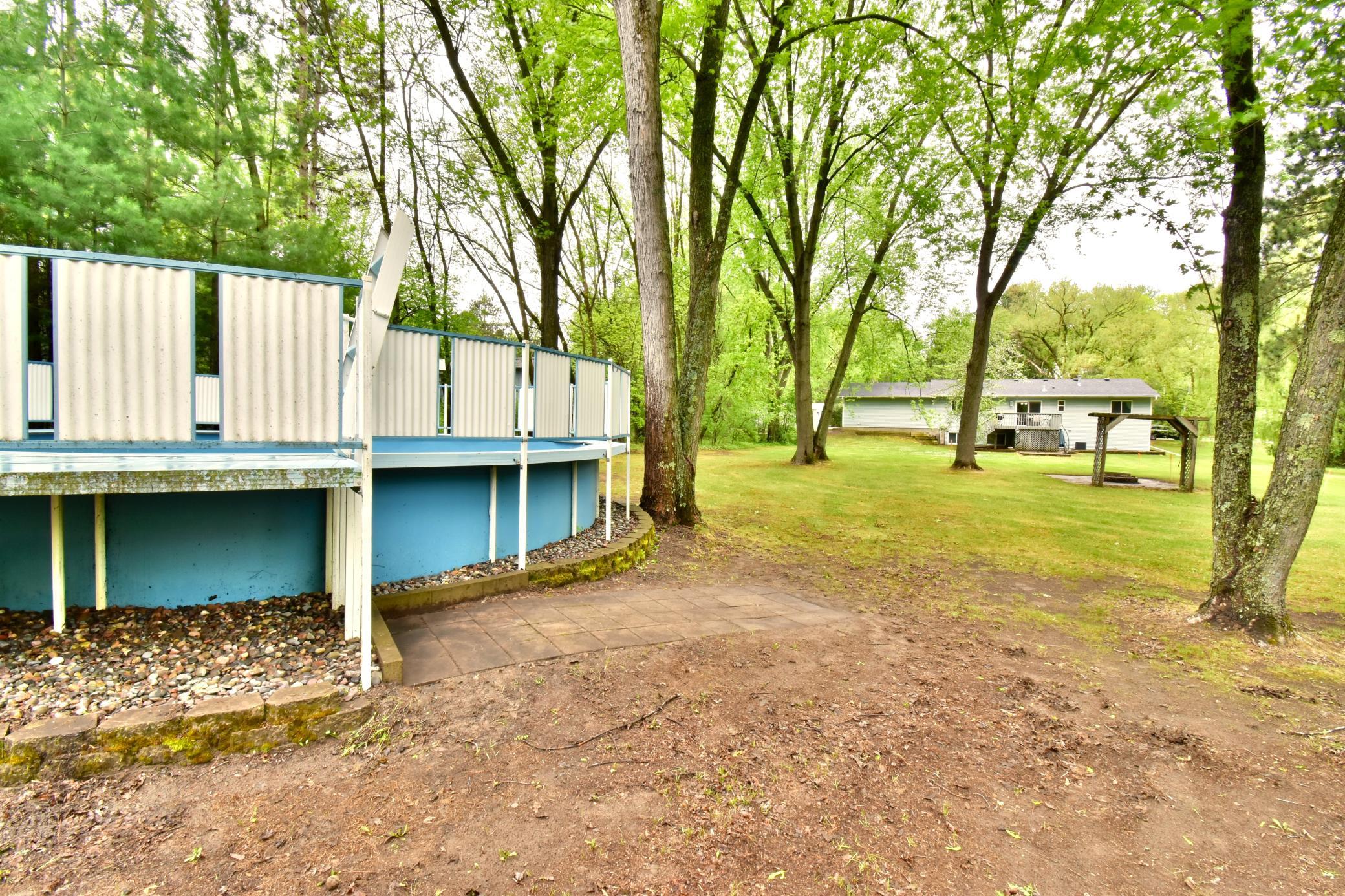 View from the back corner of the yard near the pool.
