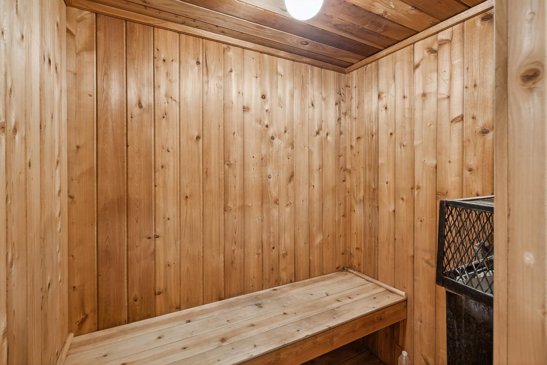 Enjoy access to the community sauna in the building near the salt water pool with restrooms and a party room for community gatherings.
