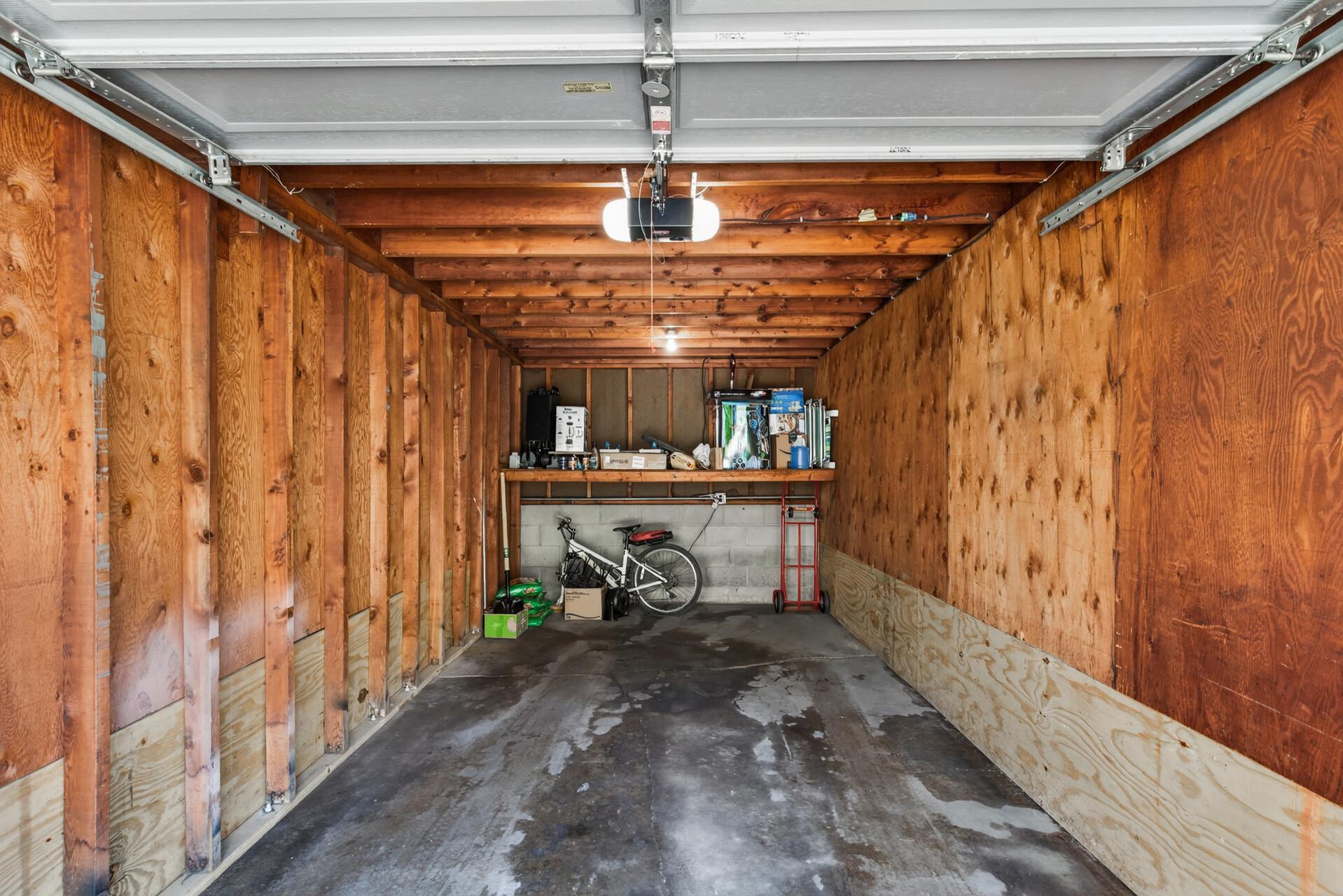 Garage with storage, remote opener