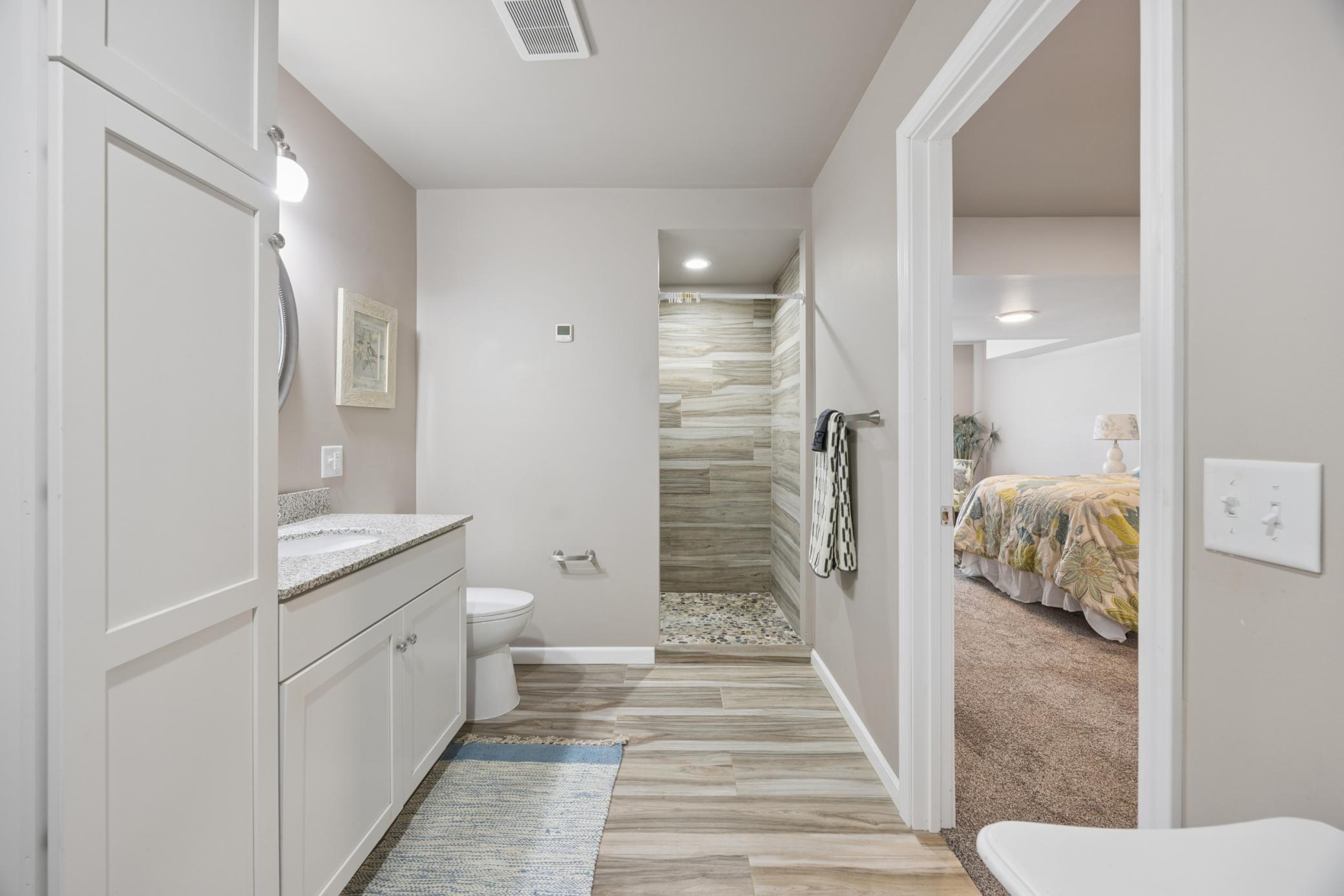 Lower level bath