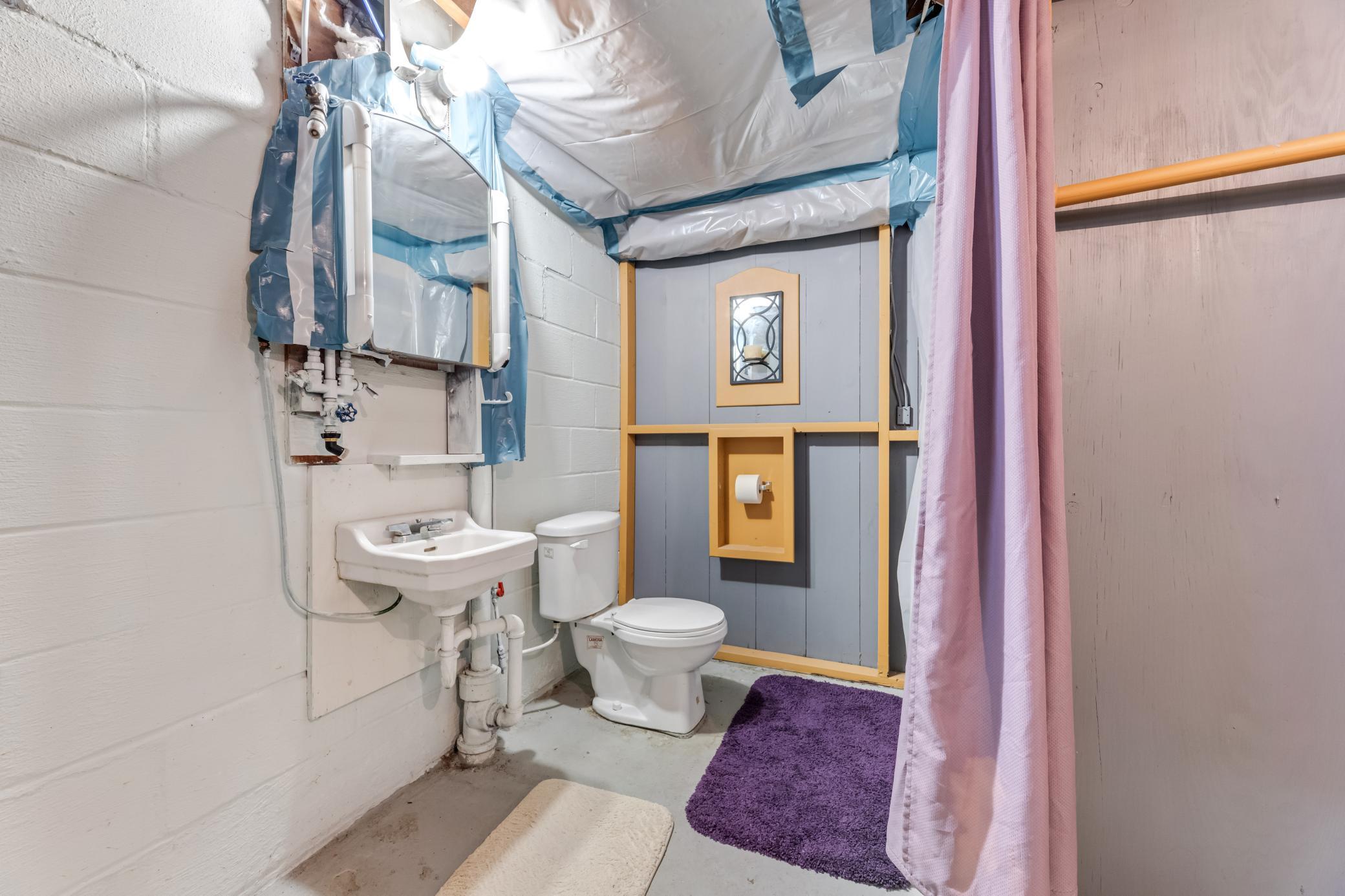 Lower level half bath