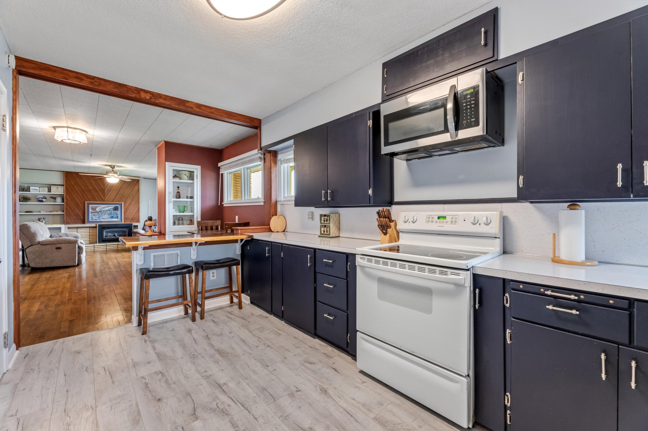Plenty of counter space in this sunny kitchen