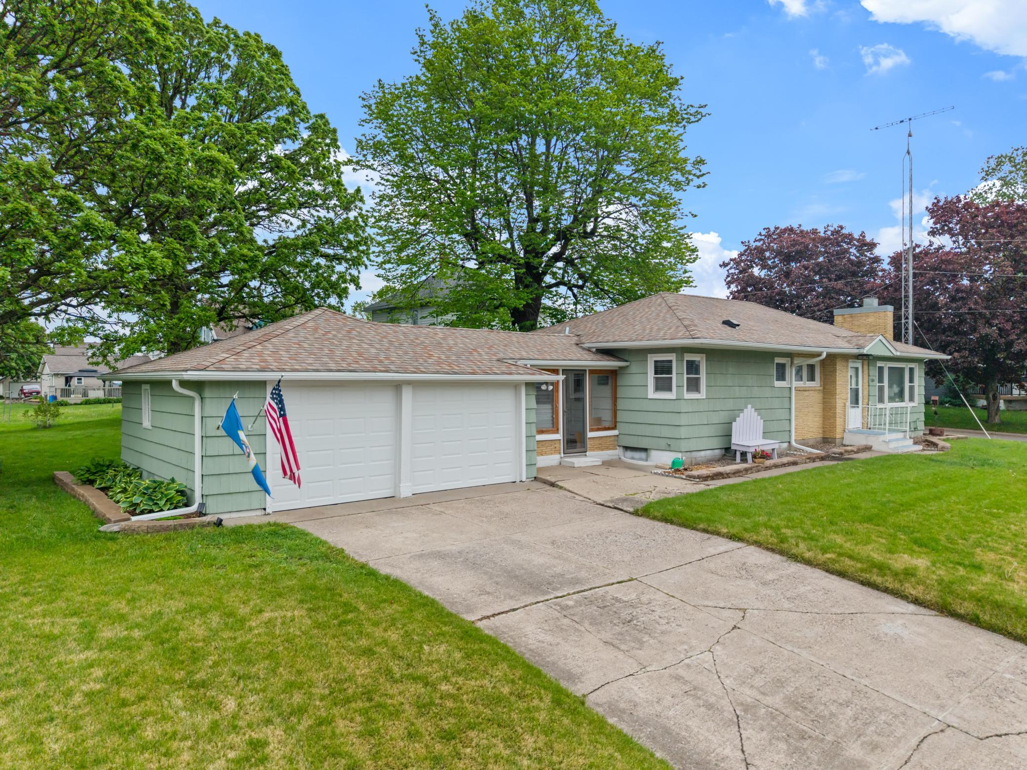 Ranch style home with a double attached garage