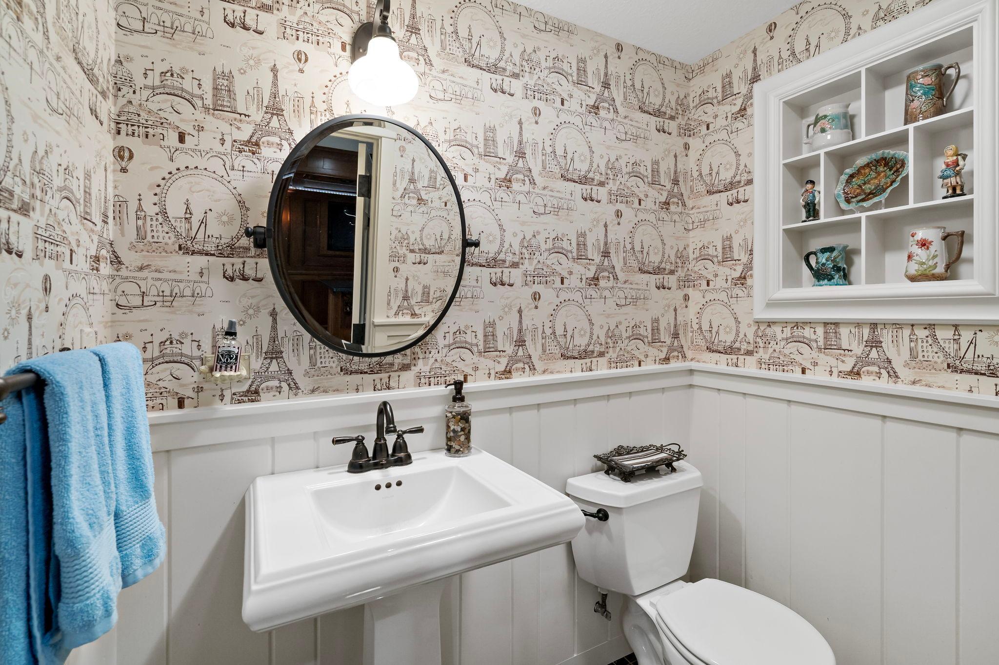 Lower level half bathroom