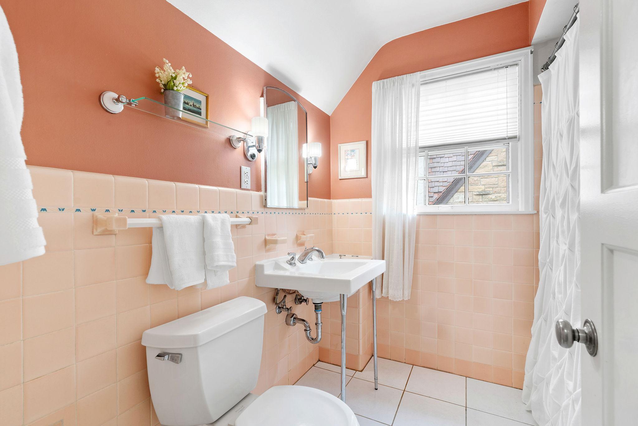 Charming bathroom that compliments the feel of the home
