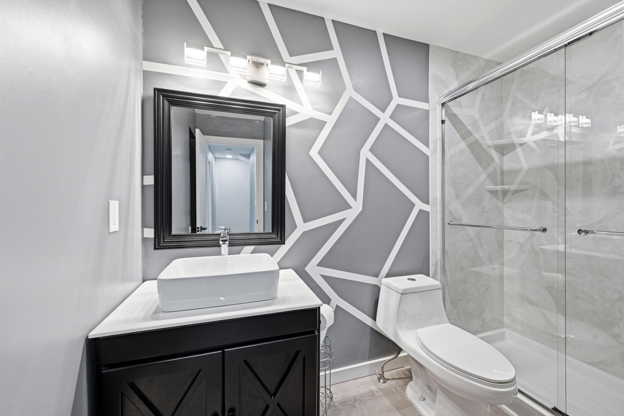 Remodeled upstairs bathroom.