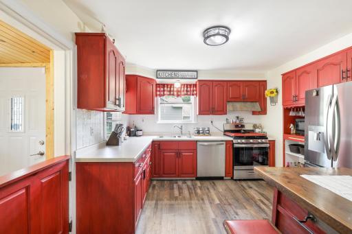 Updated kitchen with newer stainless steel appliances