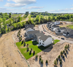 Aerial view of Capstone Homes at Mississippi Landing.