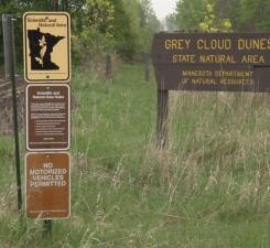 Discover 12 acres of scenic hiking trails and breathtaking views of the Mississippi River at Grey Cloud Dunes.