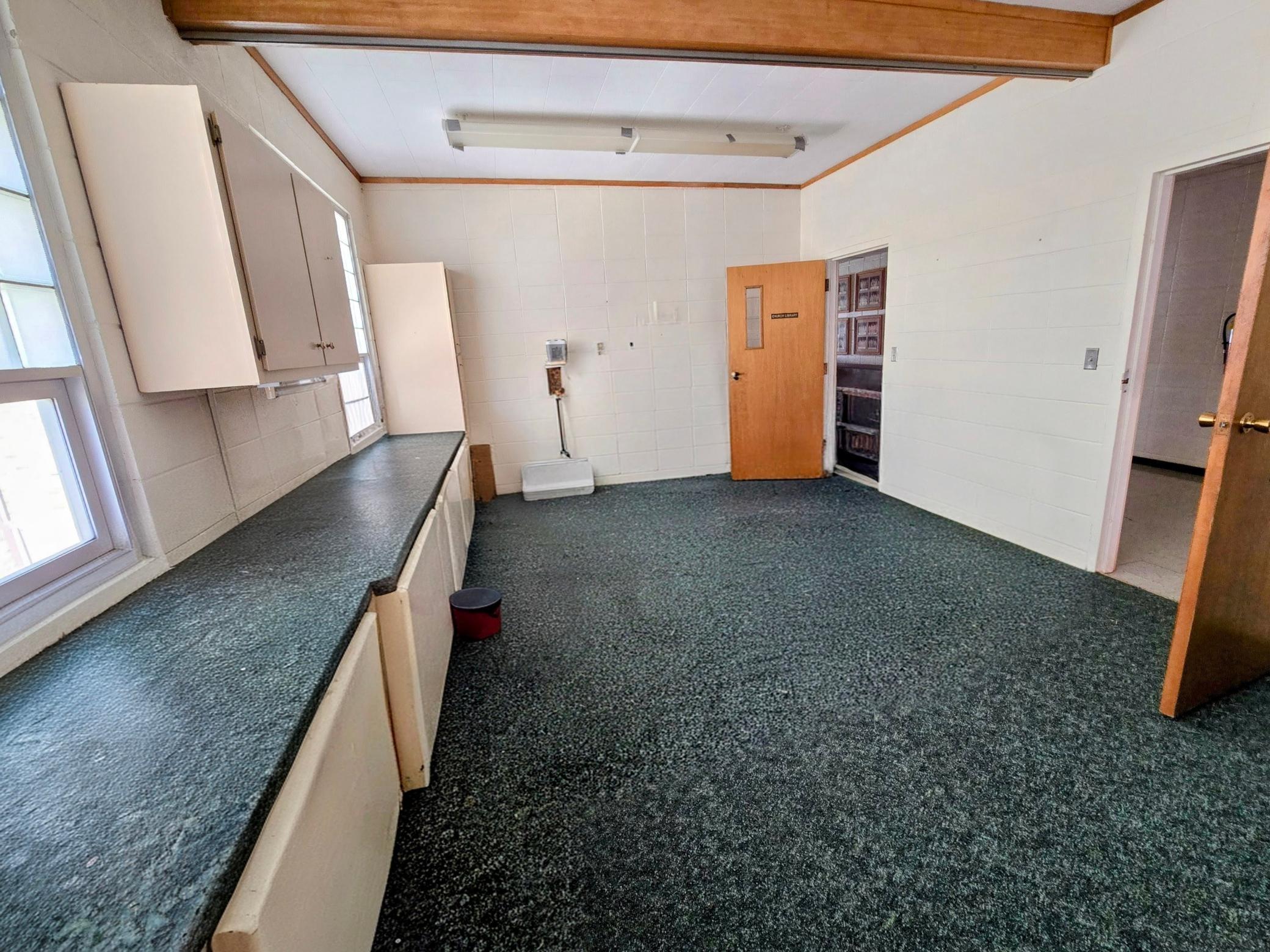 Upper level room in educational building.