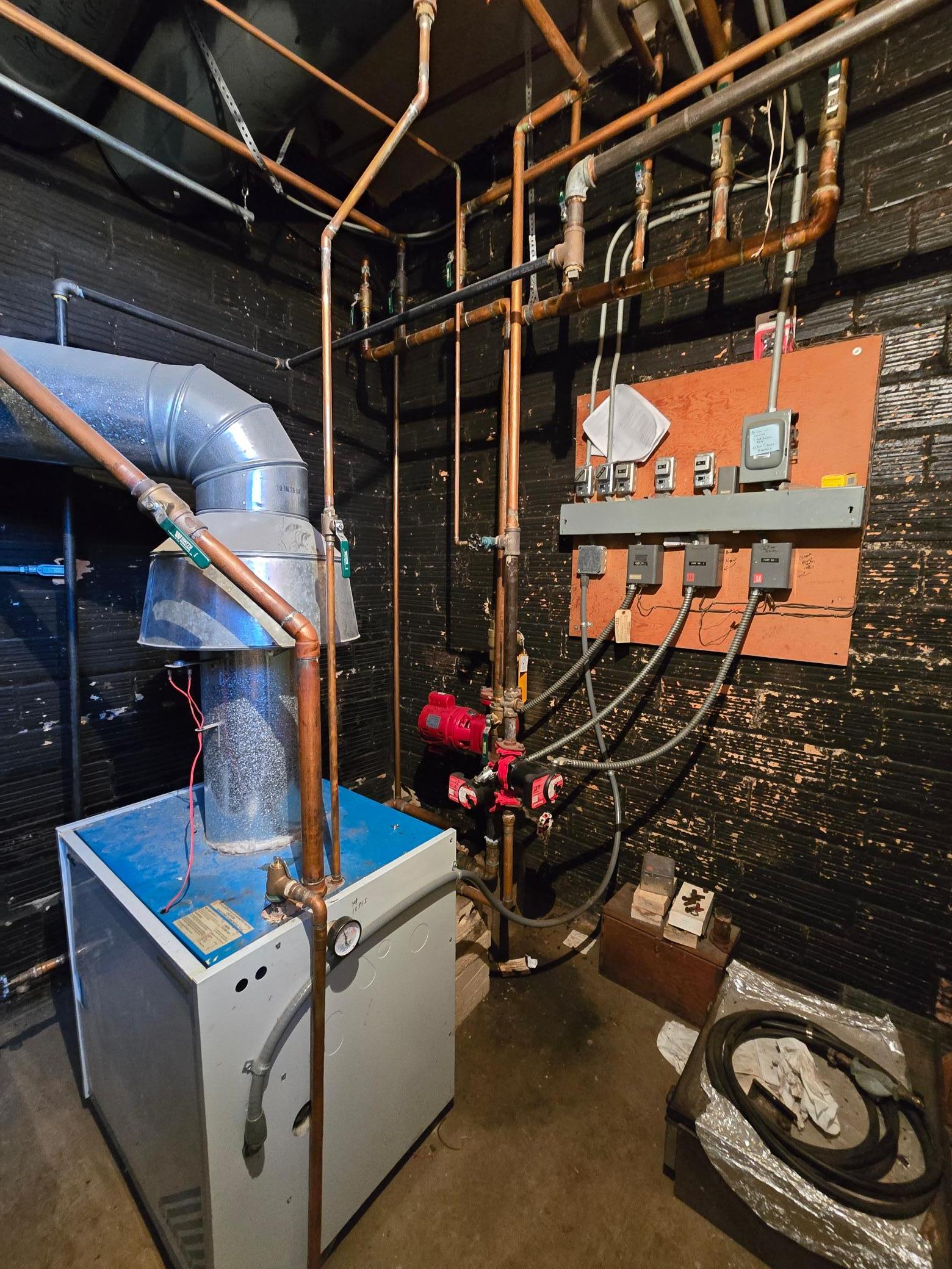 Boiler heats church side
