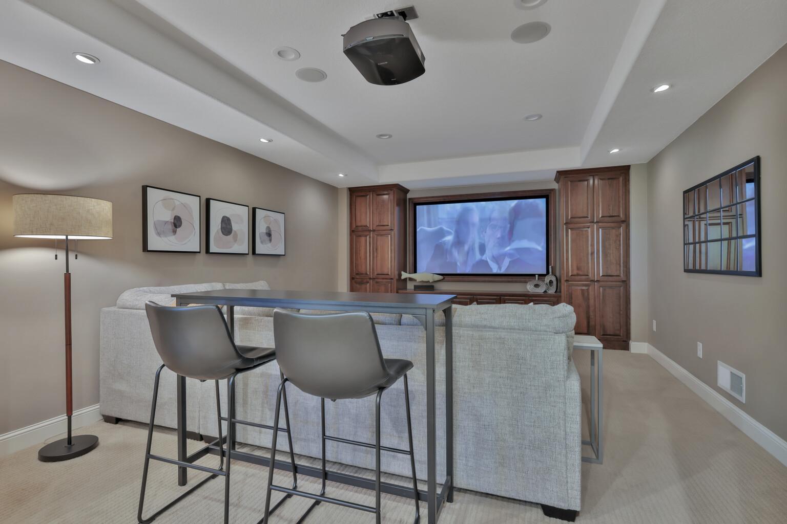 Beautiful built-ins in media area