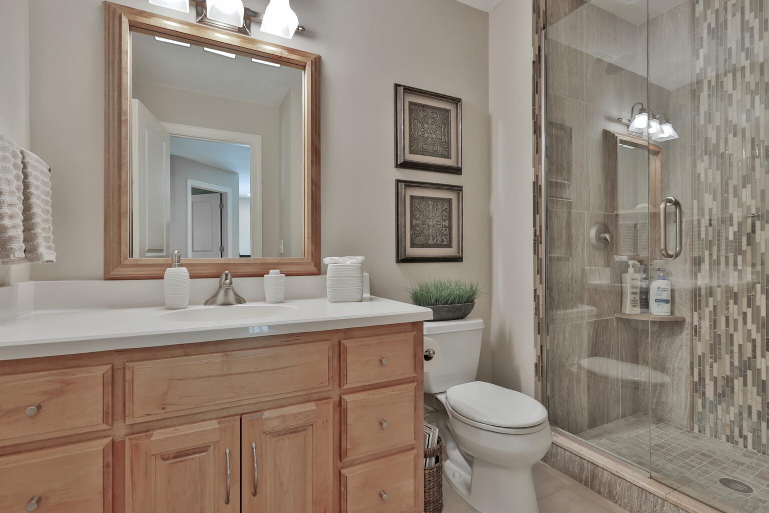 Upper 3/4 bath shower updated