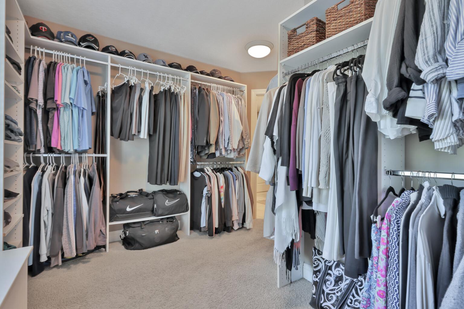 Primary closet quality organizers