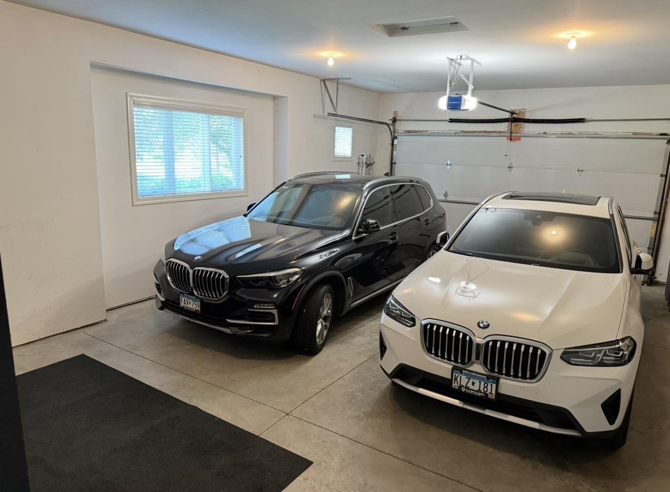 Deep garage w/ natural light