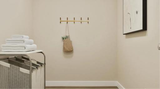 (Rendering, actual home's finishes will vary.) Conveniently located upstairs near the bedrooms, the laundry room helps keep the home tidy and organized.