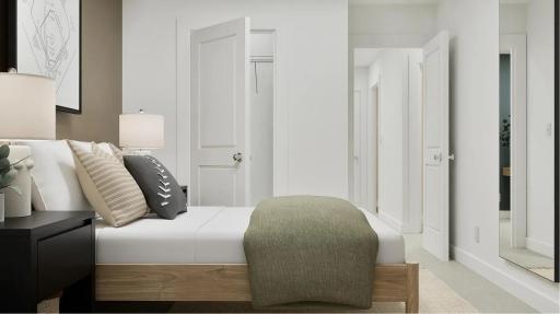 (Rendering, actual home's finishes will vary.) A convenient closet provides additional storage space