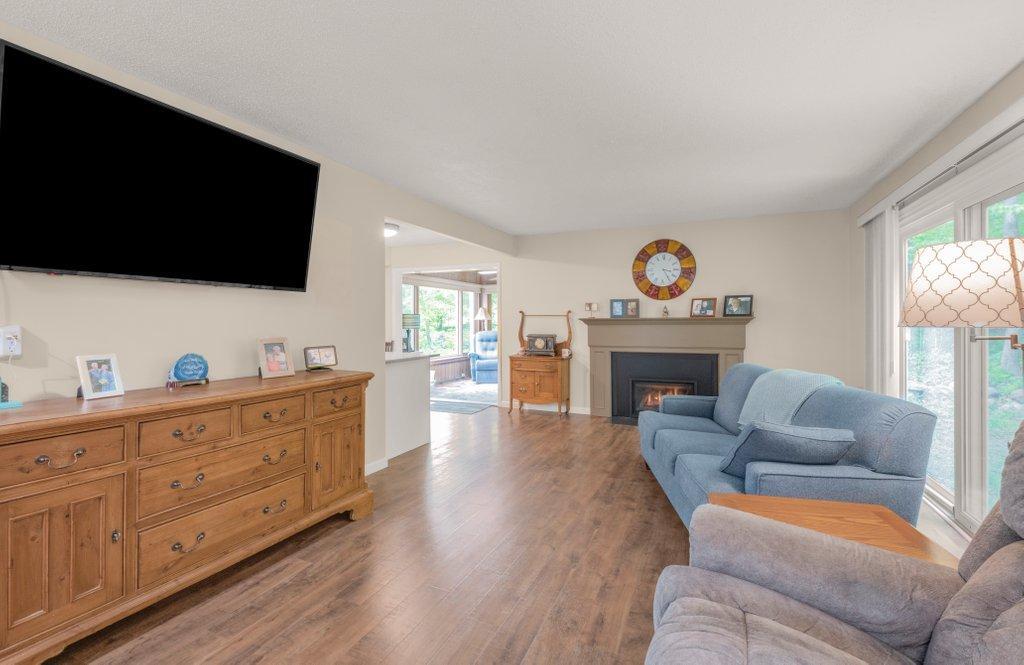 Living room with fireplace