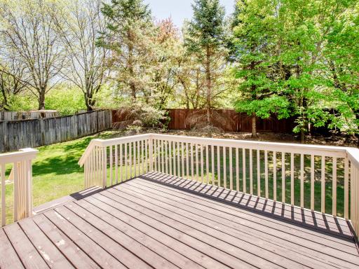 Generous outdoor deck perfect for gatherings and quiet relaxation.