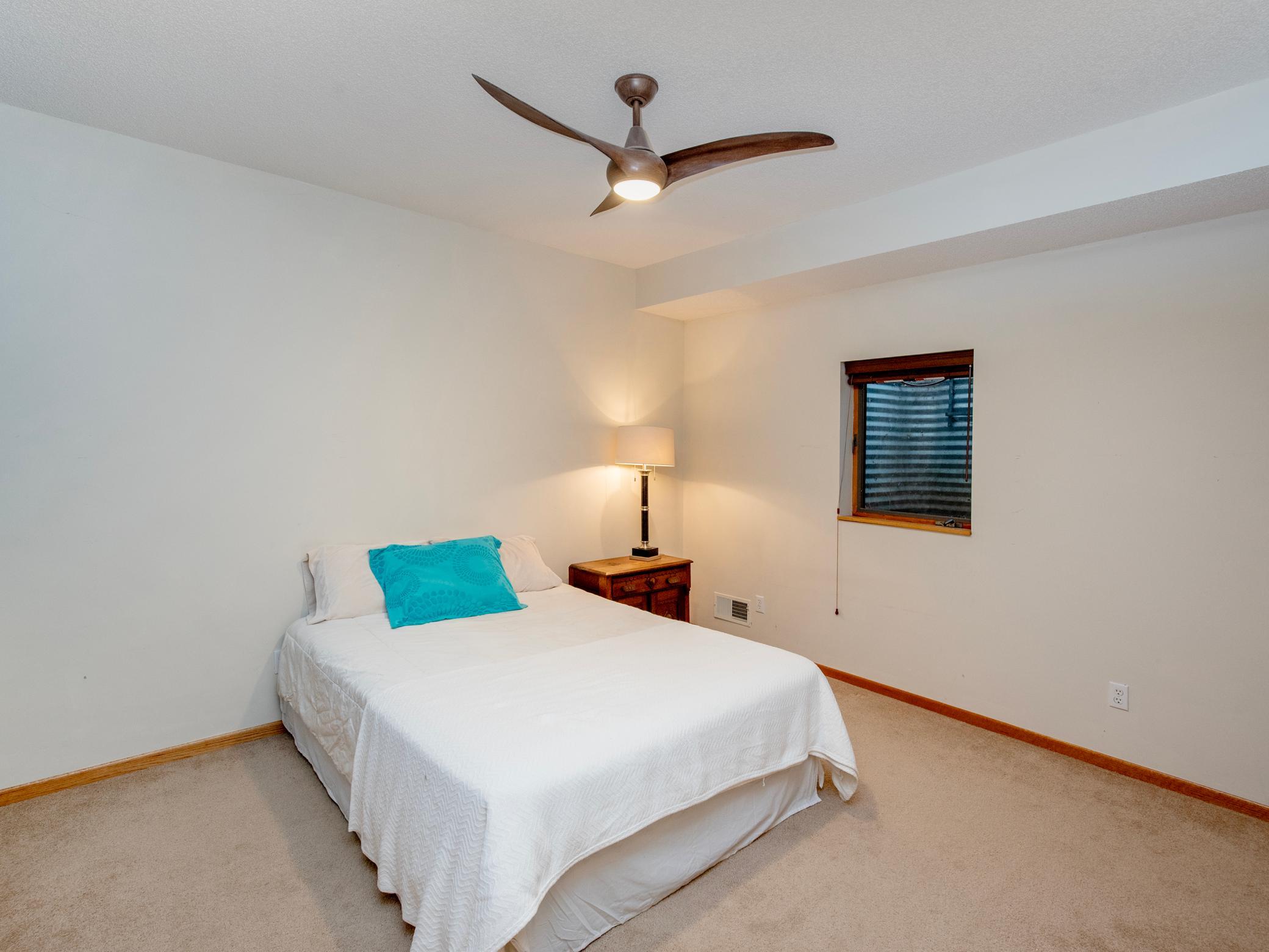 One of two lower level bedrooms.