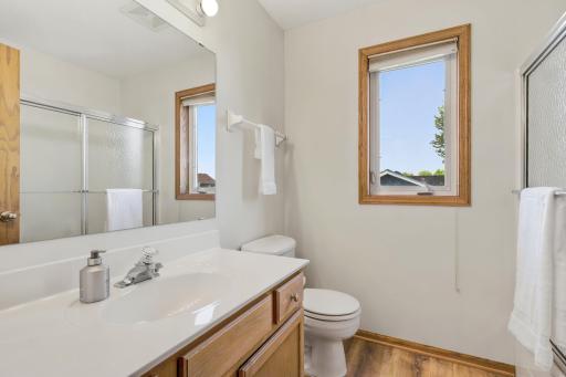 Enjoy a convenient full bath upstairs with durable new LVP flooring!