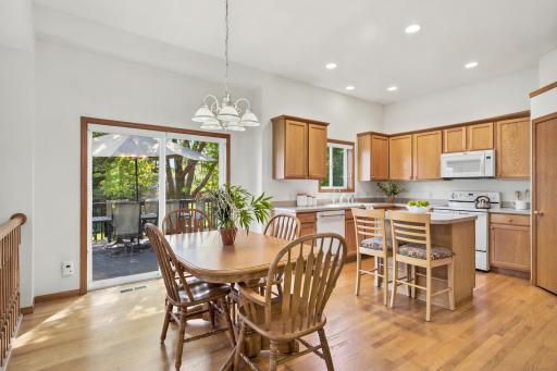 Enjoy casual meals in the informal dining area with easy walkout access to the private patio!