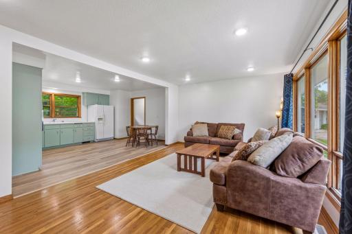 Kitchen and living room have been opened up for modern living