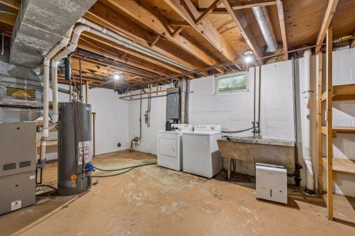 Washer Dryer and dehumidifyer stay with the property - there is a radon system installed