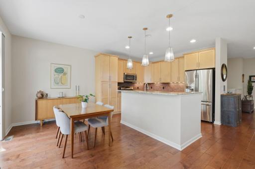 The well-appointed kitchen offers plenty of prep space and room to move, keeping you connected to family and guests while preparing meals, serving up appetizers or enjoying conversation.