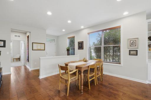 Thoughtfully positioned between the home's main living spaces and front bedroom, this area creates a natural flow through the hallway and toward the nearby bathroom..
