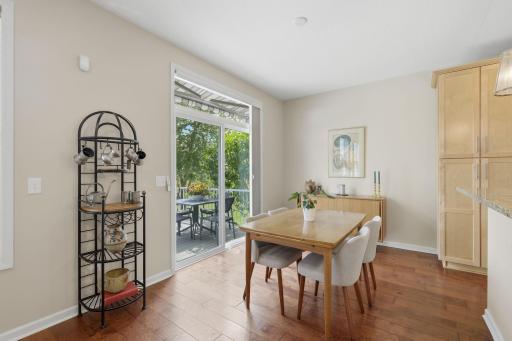 The convenient eat in kitchen provides a comfortable space for casual meals and conversation, with an easy flow to the backyard and deck for effortless indoor/outdoor living and entertaining.