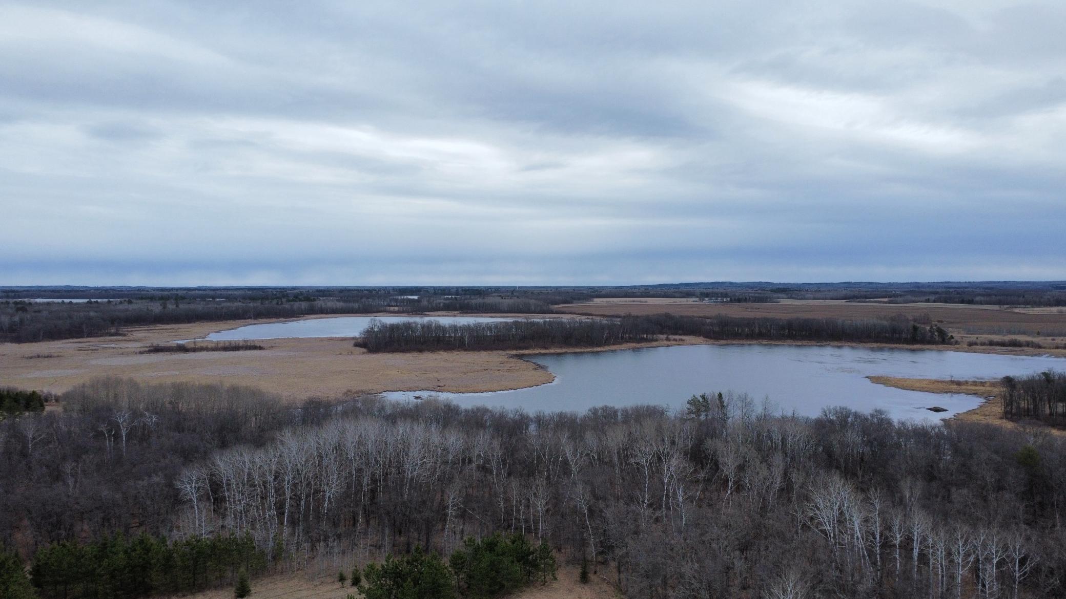 Over looking two ponds.
