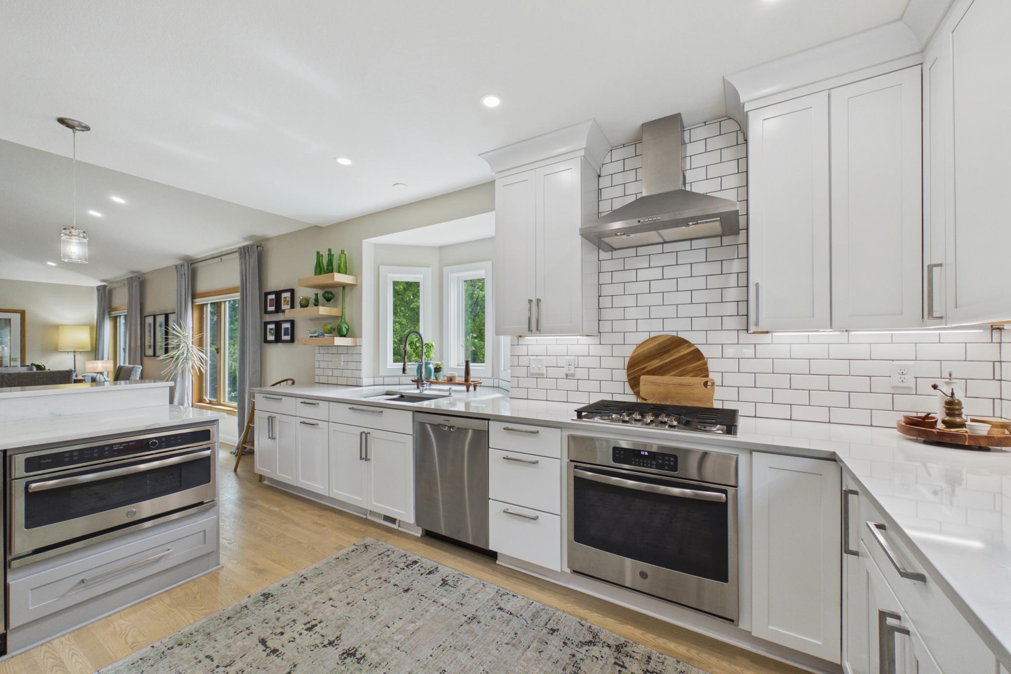 Gas cooktop and a built in microwave