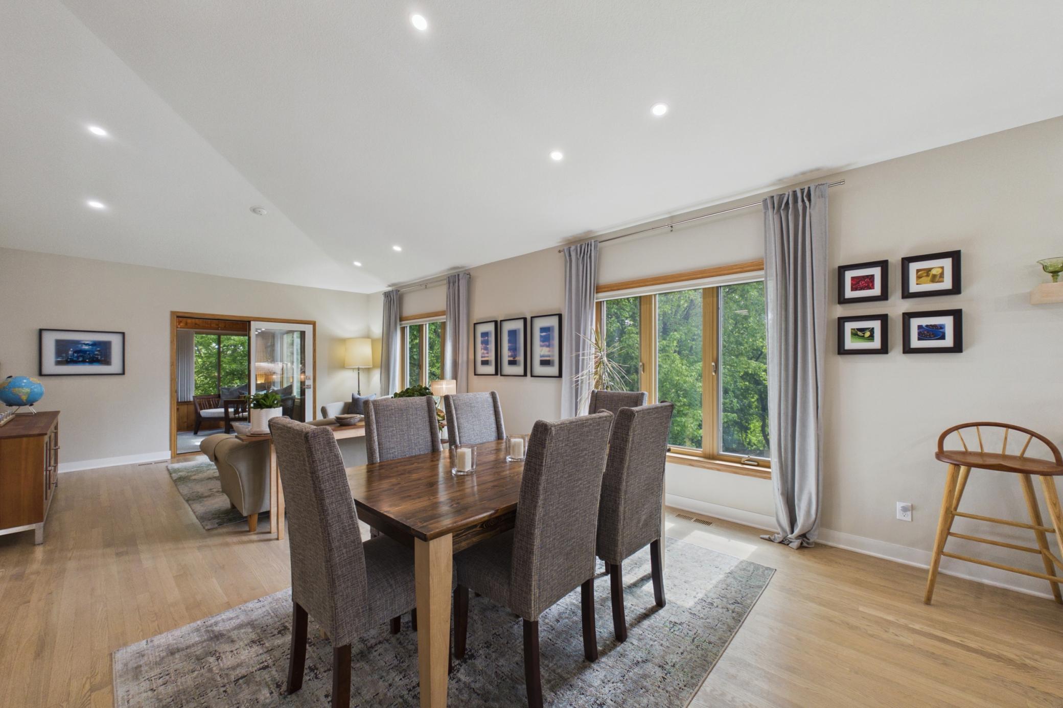 Spacious dining area