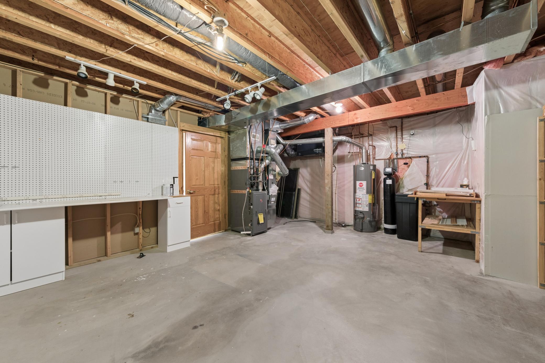 Tons of storage in the Lower Level Unfinished Area