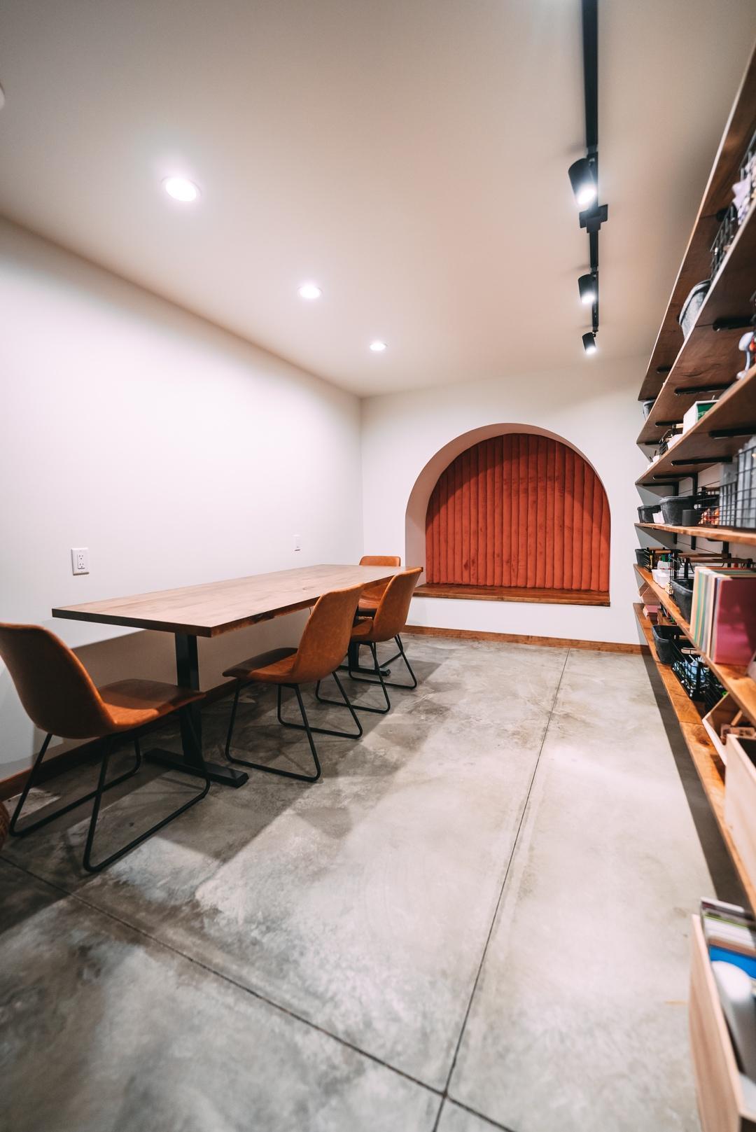 A-frame craft/makers room