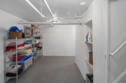 Fantastic "unfinished" storage spaces throughout basement