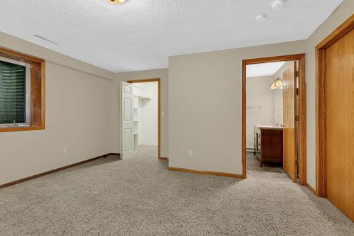The lower level 4th bedroom has a walk-in closet