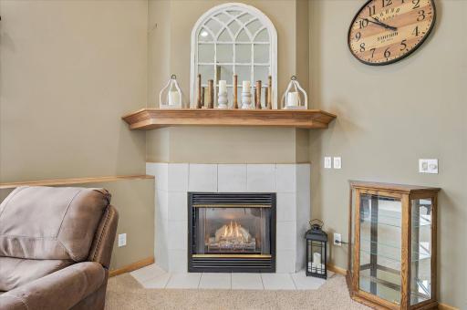 Corner gas fireplace for those cozy nights.