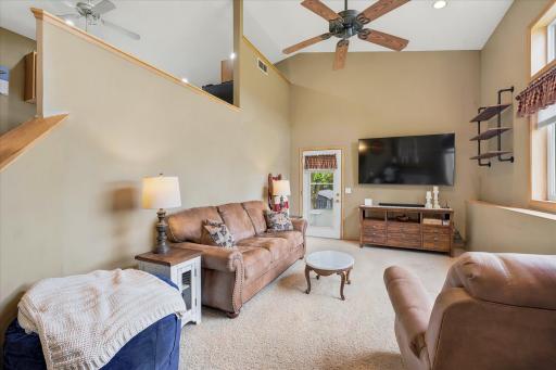 Expansive ceilings in the home showcase the living areas.
