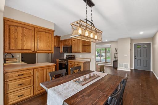 Dining area connecting seamlessly to the kitchen and living spaces
